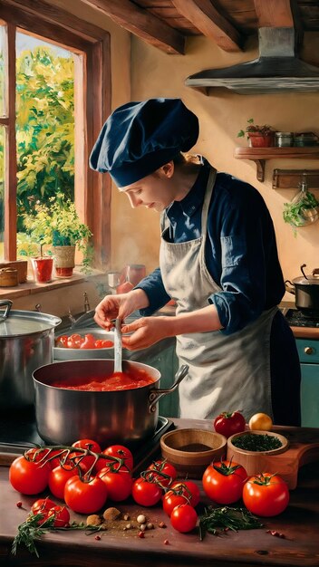 Kuchár pripravuje jedlo